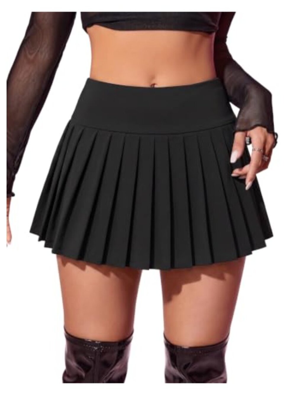 Pleated Mini Skirt Low Rise Pull On Y2K School Uniform Cosplay